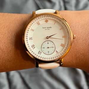 Kate Spade White & Gold Watch with Roman Numerals
